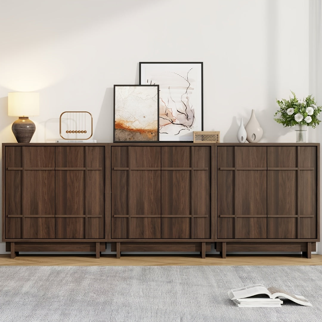 Modern Multi-Functional Sideboard Buffet Cabinet with Adjustable Shelves & Elevated Legs