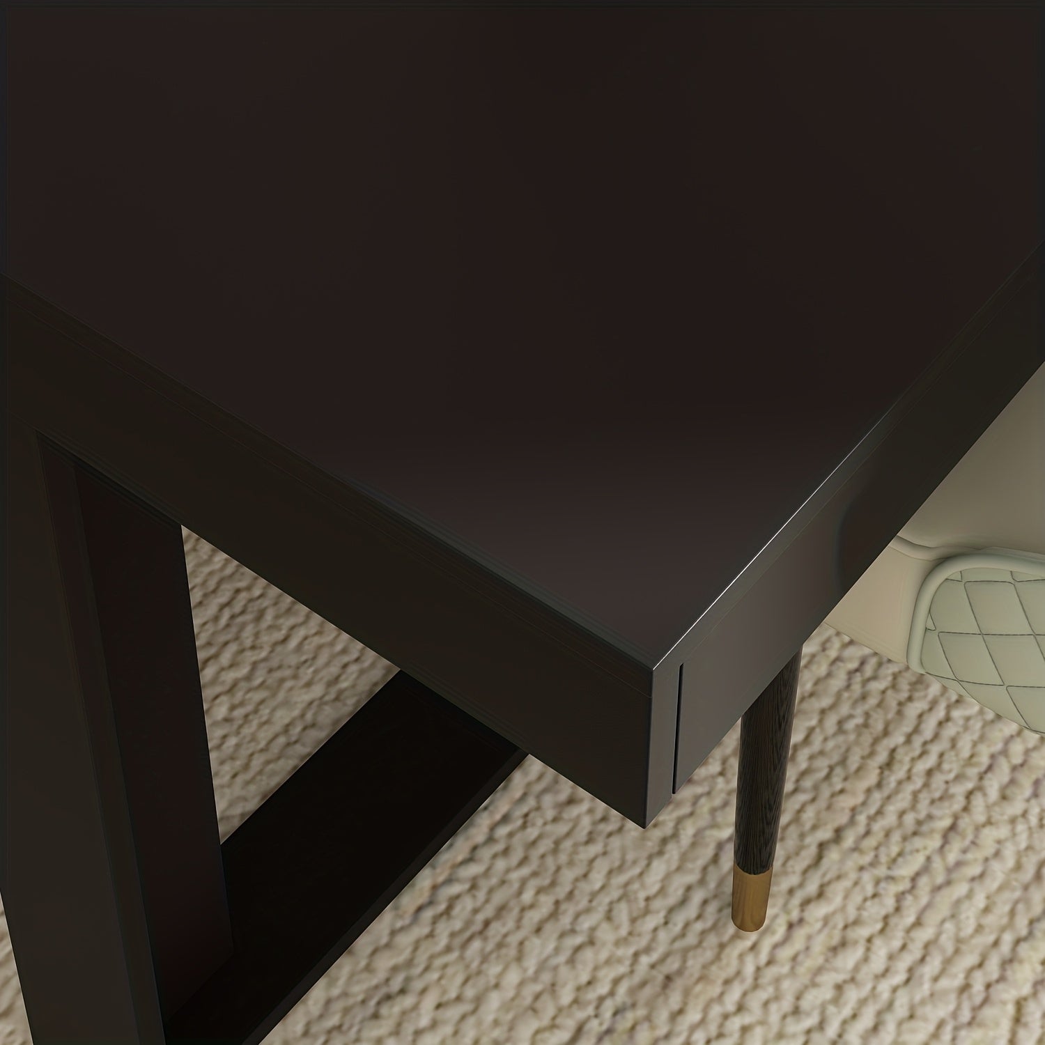 6-8 Person Large Rectangular Dining Table | Modern Kitchen Table and Dinner Table, Black,