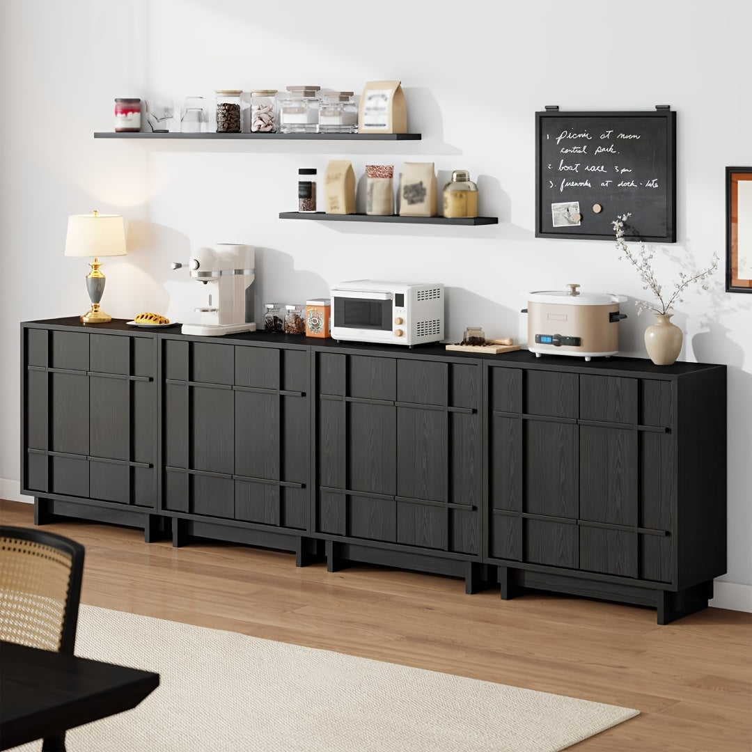 Modern Multi-Functional Sideboard Buffet Cabinet with Adjustable Shelves & Elevated Legs