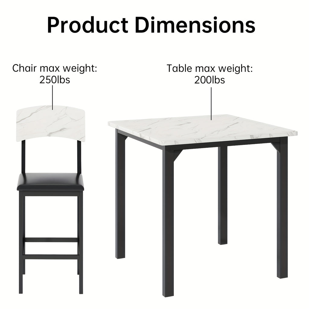 5pcs Dining Table And Chair Set with Imitation Marble Texture