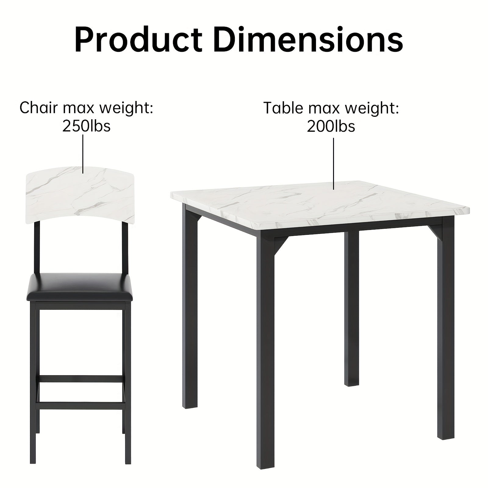 5pcs Dining Table And Chair Set with Imitation Marble Texture