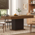 Dining Table for 6 People, Large Rectangular Wood Kitchen Table with 2 Drawers