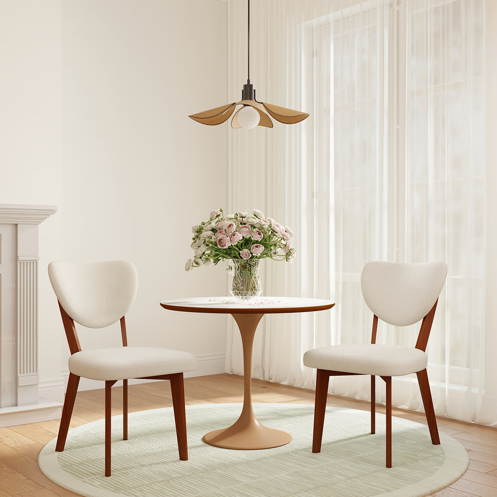 KERDOM Classic Dining Chairs Set Of 4, Armless Farmhouse Style Restaurant Chair Balcony Guest Chair