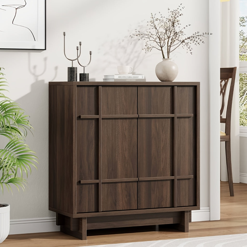 Modern Multi-Functional Sideboard Buffet Cabinet with Adjustable Shelves & Elevated Legs
