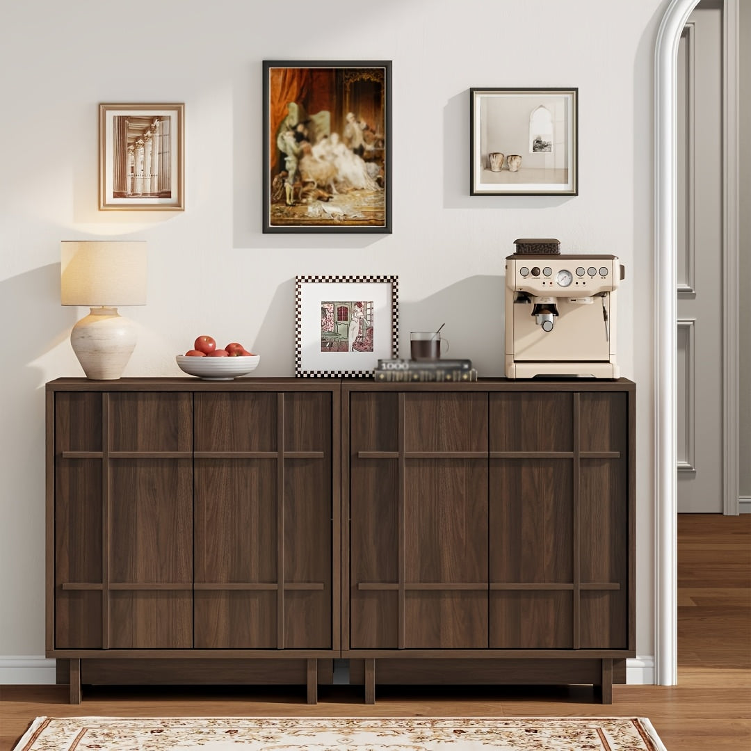 Modern Multi-Functional Sideboard Buffet Cabinet with Adjustable Shelves & Elevated Legs