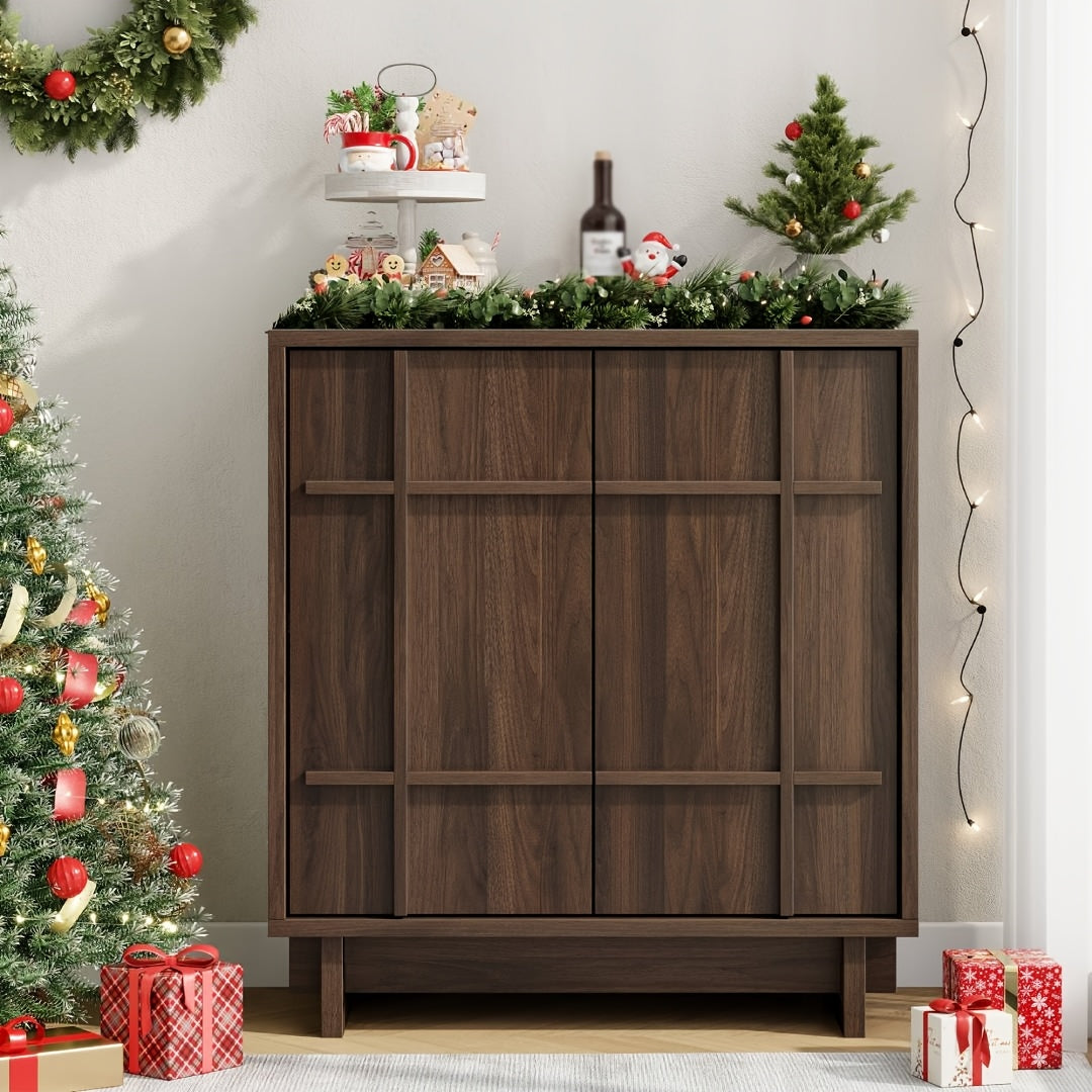 Modern Multi-Functional Sideboard Buffet Cabinet with Adjustable Shelves & Elevated Legs