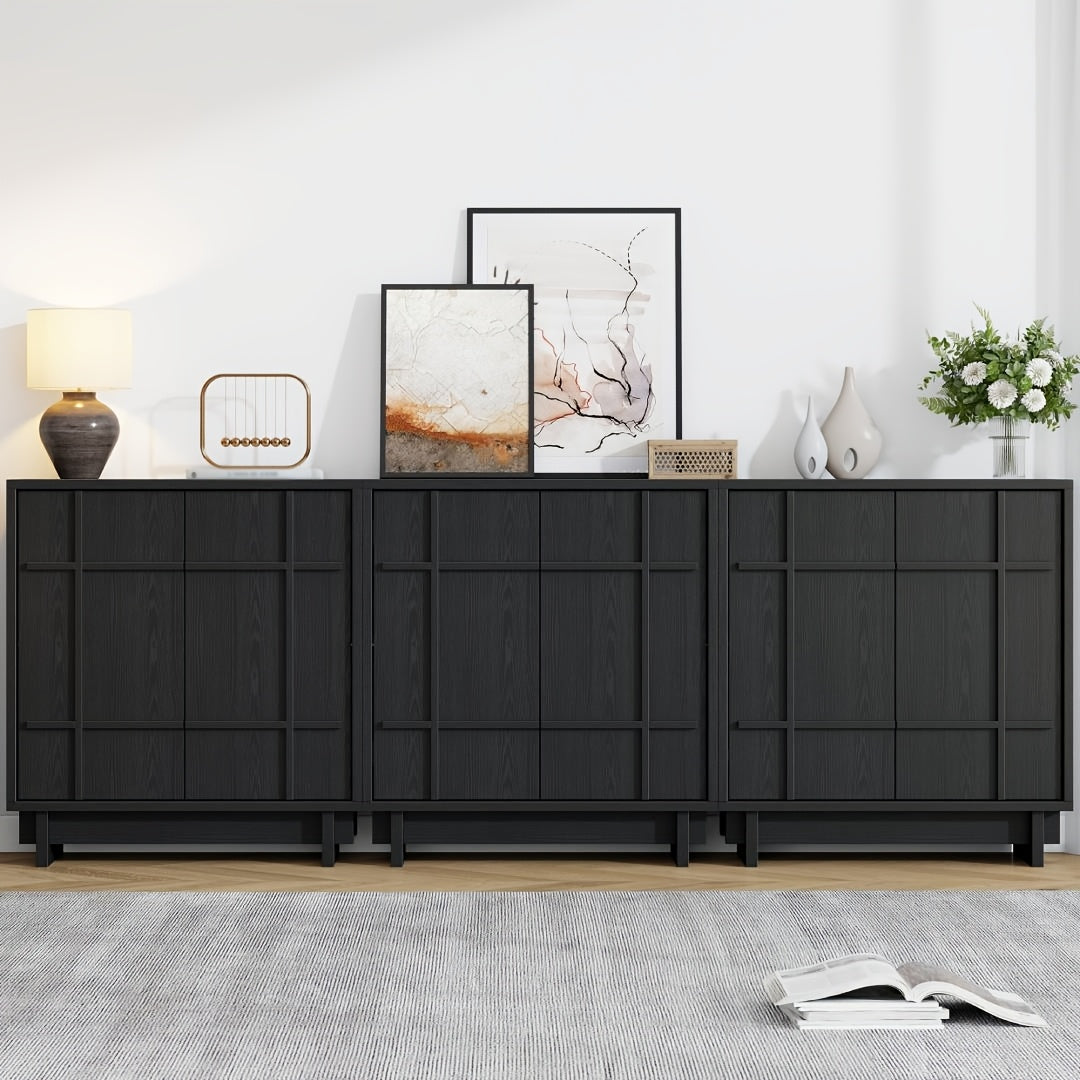 Modern Multi-Functional Sideboard Buffet Cabinet with Adjustable Shelves & Elevated Legs