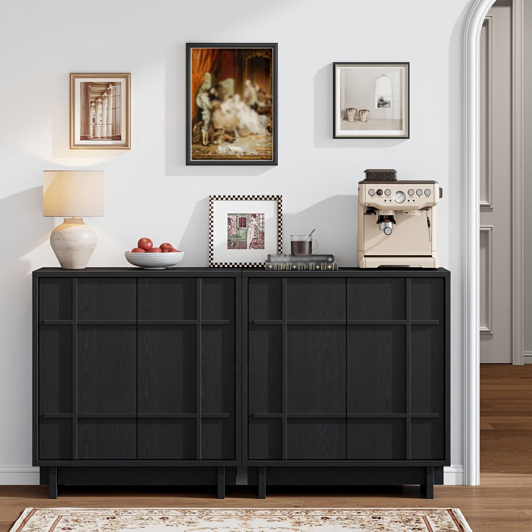 Modern Multi-Functional Sideboard Buffet Cabinet with Adjustable Shelves & Elevated Legs