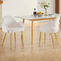 Set of 2 Modern Dining Chairs with Upholstered Cushioned Seats & Sturdy Metal Legs