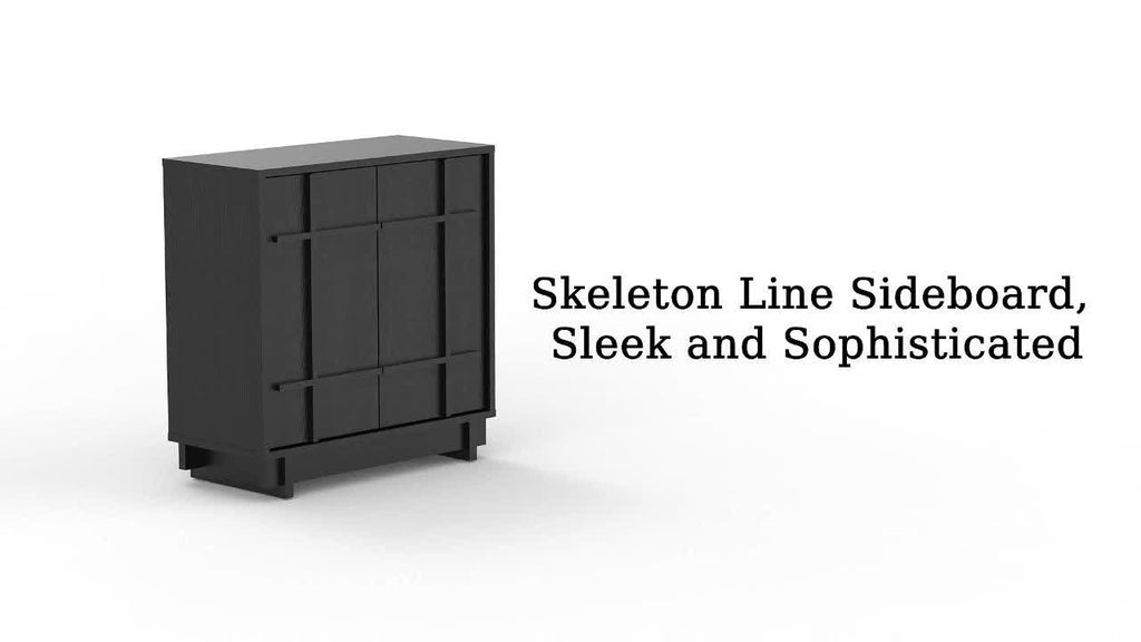 Modern Multi-Functional Sideboard Buffet Cabinet with Adjustable Shelves & Elevated Legs