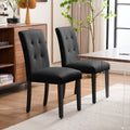 Set of 2 Faux PU Leather Upholstered Dining Chairs for Home Kitchen Living Room