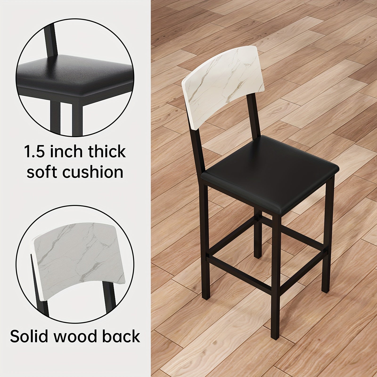 5pcs Dining Table And Chair Set with Imitation Marble Texture