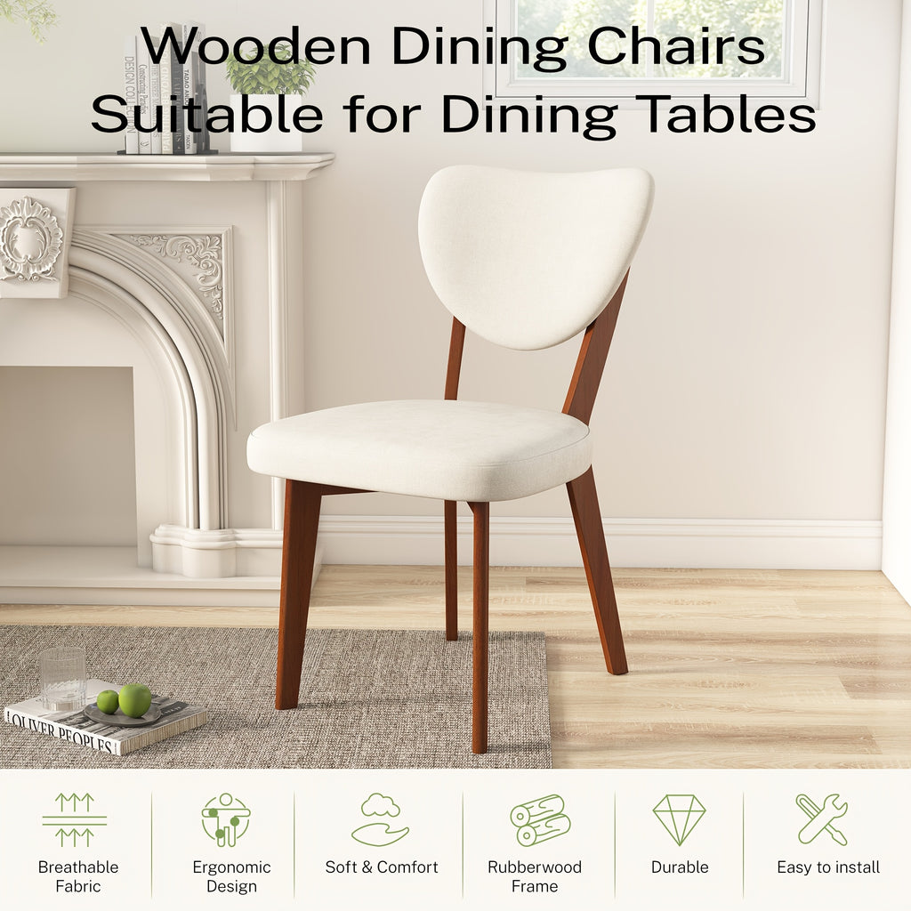 KERDOM Classic Dining Chairs Set Of 4, Armless Farmhouse Style Restaurant Chair Balcony Guest Chair