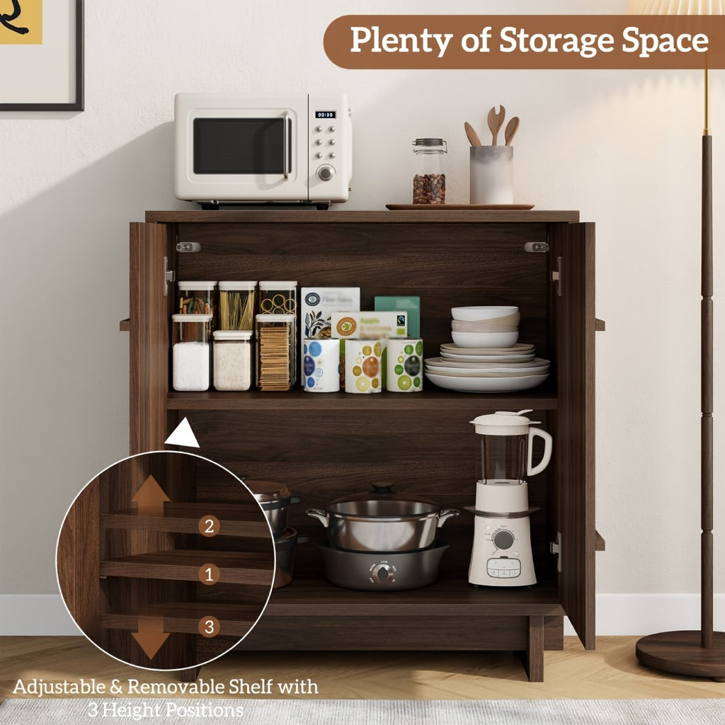 Modern Multi-Functional Sideboard Buffet Cabinet with Adjustable Shelves & Elevated Legs