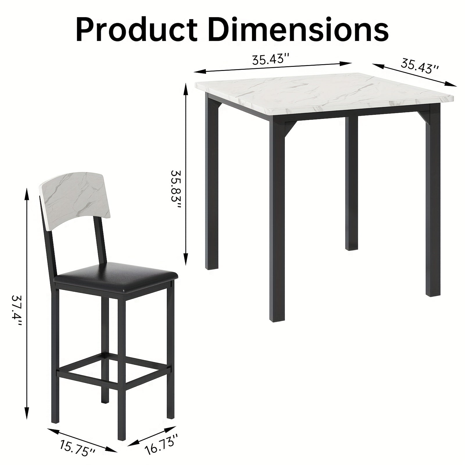 5pcs Dining Table And Chair Set with Imitation Marble Texture