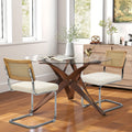 Retro Rattan Dining Chairs, Set Of 2\u002F4, Classic Boho Style Cantilever Kitchen Or Desk Chairs