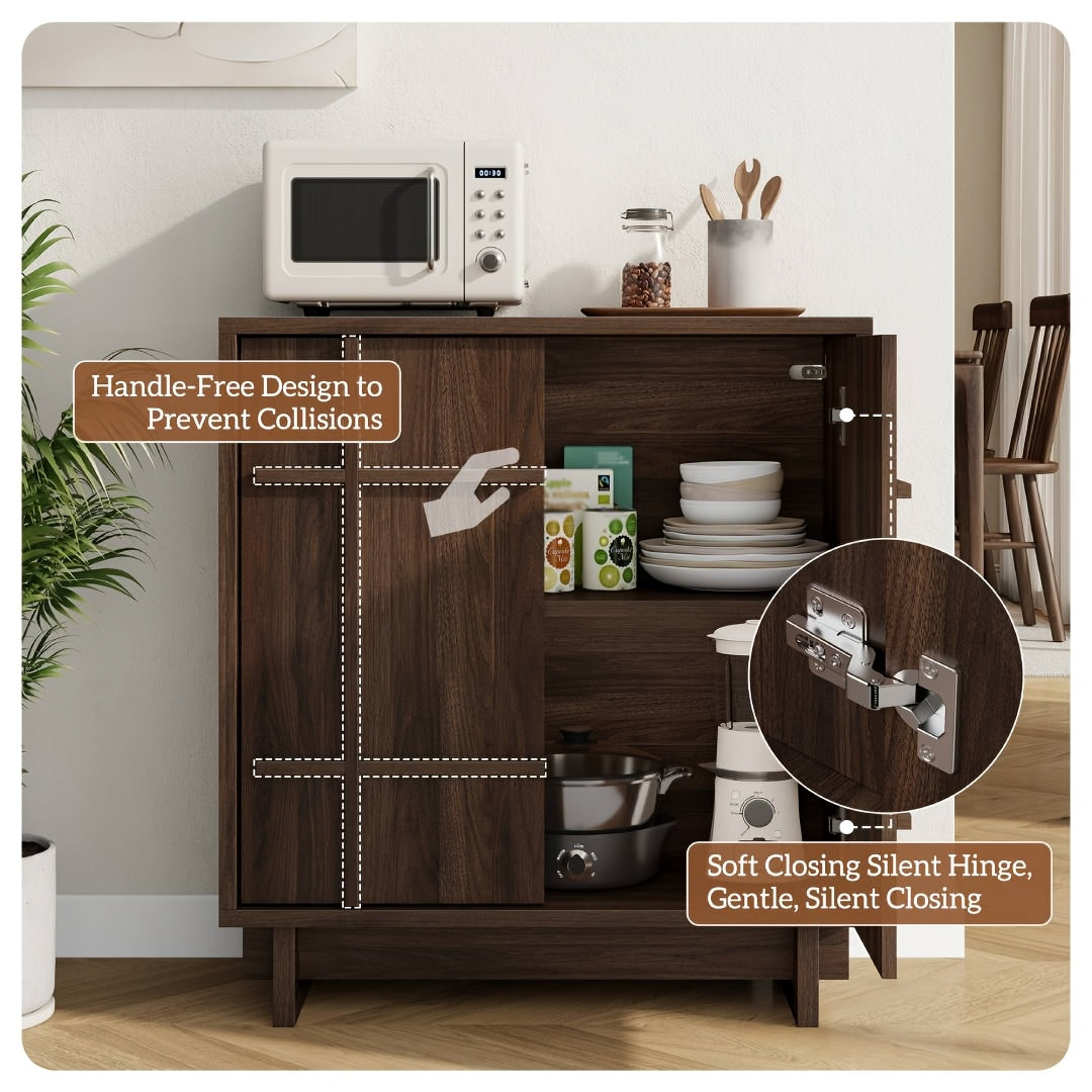 Modern Multi-Functional Sideboard Buffet Cabinet with Adjustable Shelves & Elevated Legs