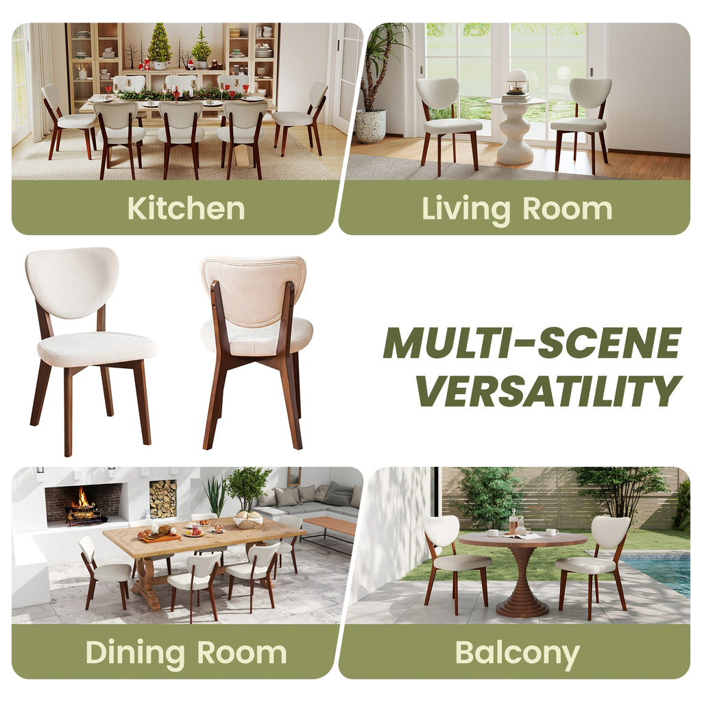 KERDOM Classic Dining Chairs Set Of 4, Armless Farmhouse Style Restaurant Chair Balcony Guest Chair