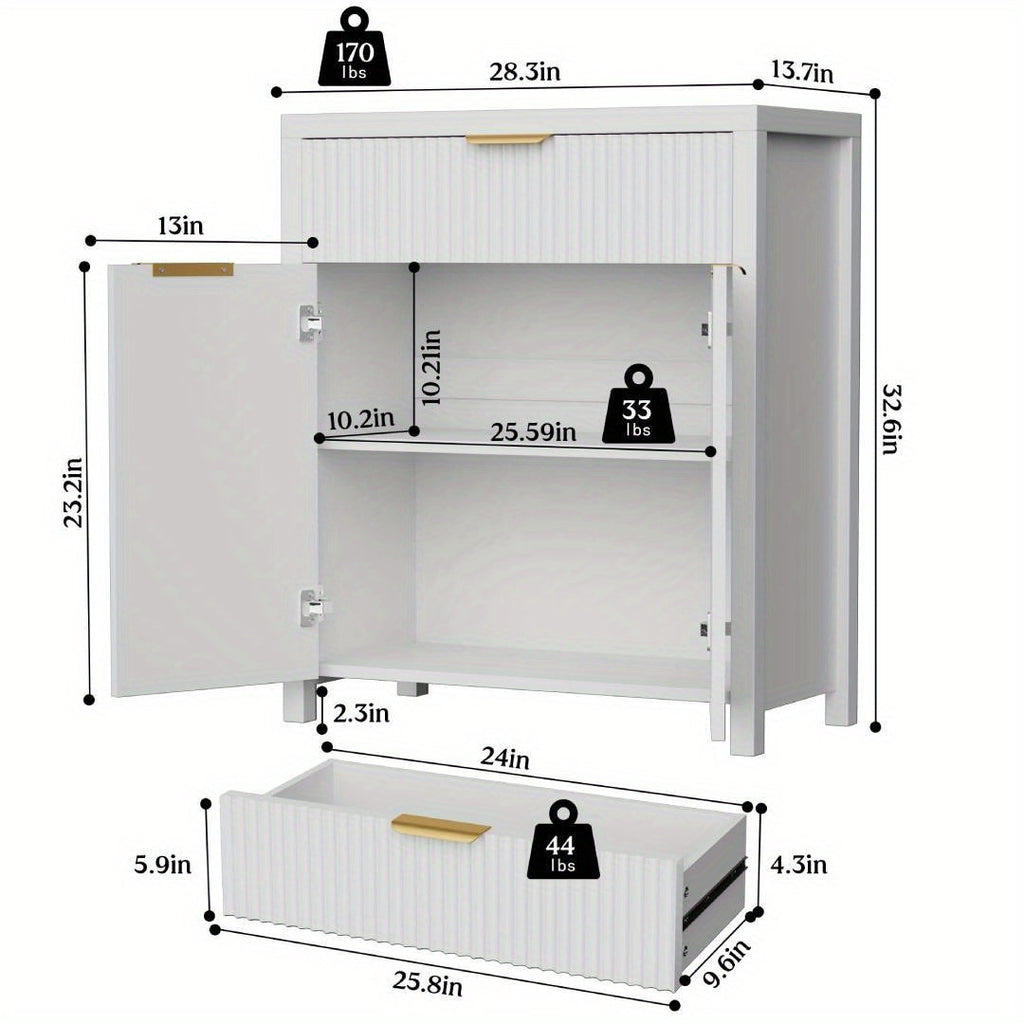 28in Sideboard Buffet Cabinet Sturdy 28in Sideboard Buffet Cabinet with Adjustable Shelves & Drawers