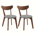 2 Pcs Contemporary Upholstered Dining Chairs - Ergonomic, Breathable Fabric